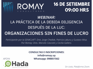 Webinar |  La práctica de la debida diligencia después de la LUC: organizaciones sin fines de lucro
